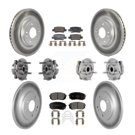 Front Rear Hub Bearing Assembly Coated Disc Brake Rotor And Pad Kit (10Pc) For Kia Seltos KBB-131769