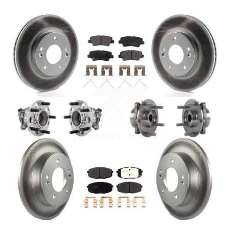 Front Rear Hub Bearing Coated Brake Rotor Pad Kit (10Pc) For Kia Forte Hyundai Elantra GT KBB-131781