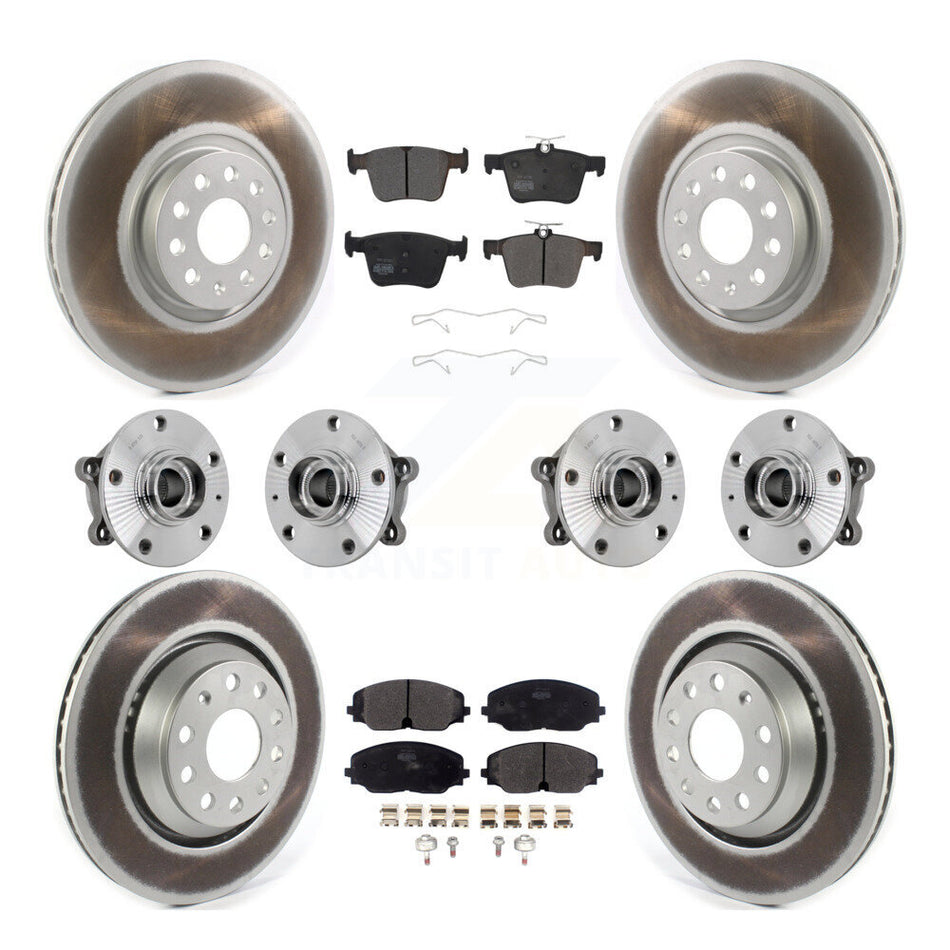 Front Rear Hub Bearing Coated Brake Rotor Pad Kit (10Pc) For Volkswagen Atlas Cross Sport KBB-131786