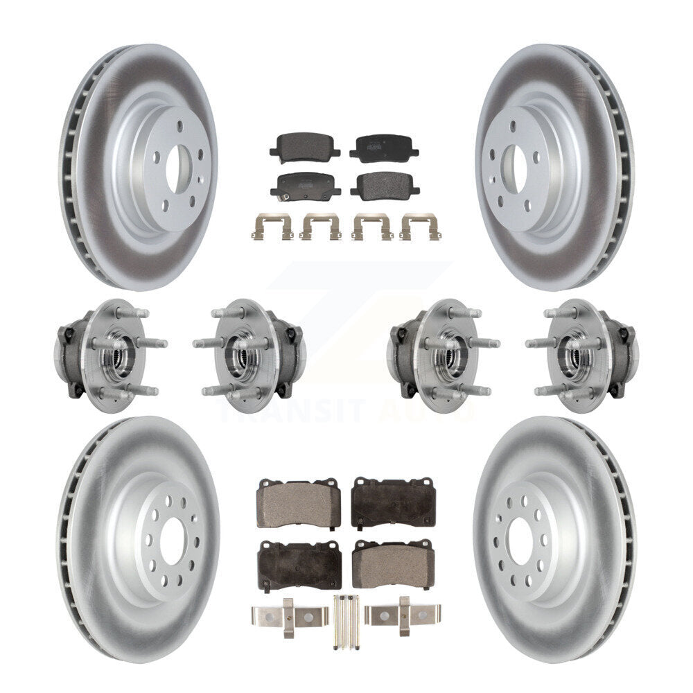 Front Rear Hub Bearing Coated Disc Brake Rotor And Pad Kit (10Pc) For 2017-2019 Tesla X S KBB-131789