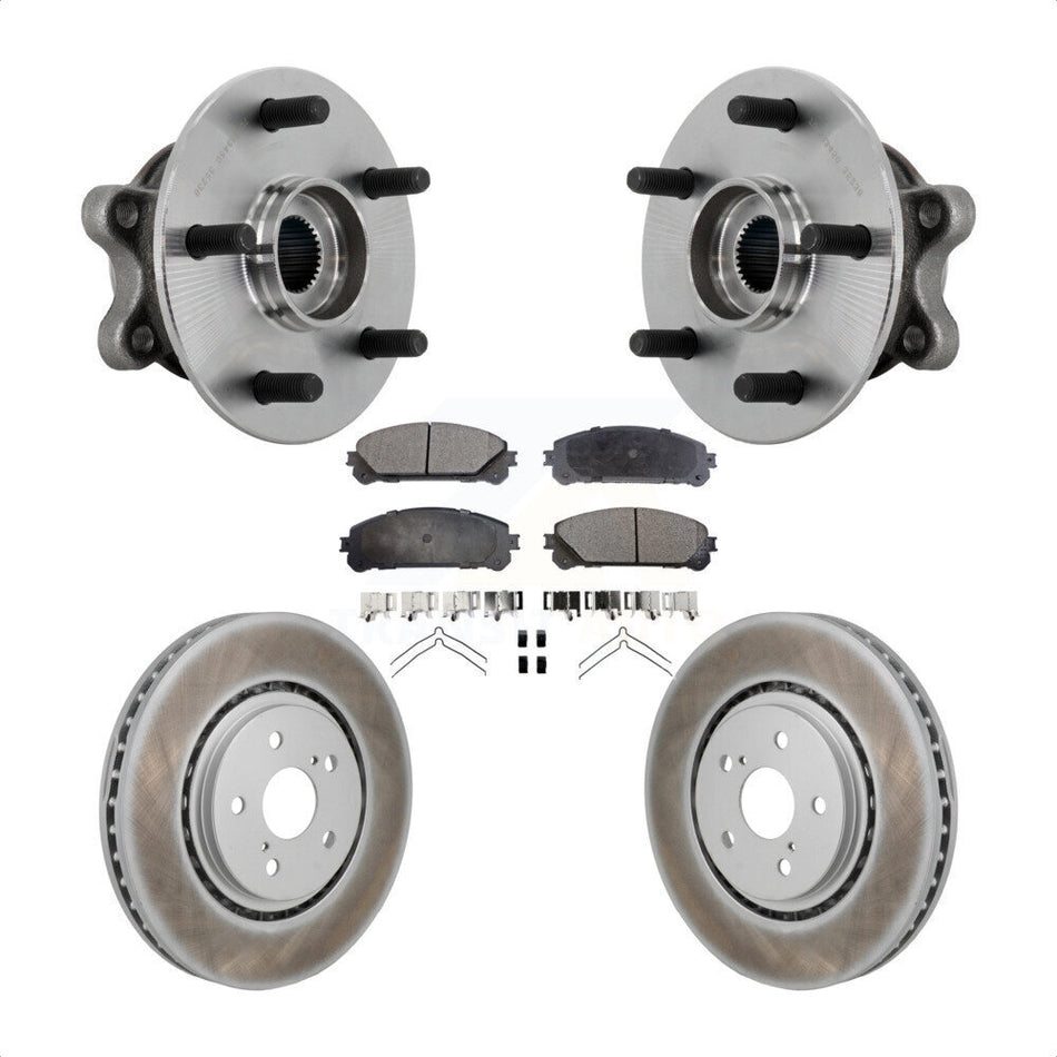 Front Hub Bearing Assembly Coated Disc Brake Rotor & Pads Kit For 2021-2023 Toyota Sienna KBB-131795