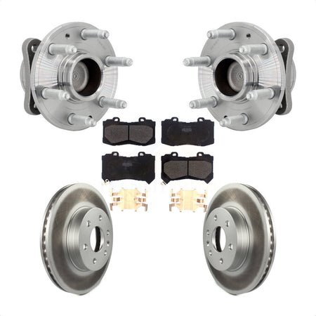 Front Hub Bearing Assembly Coat Brake Rotor Pad Kit For Chevrolet Colorado GMC Canyon RWD KBB-131796