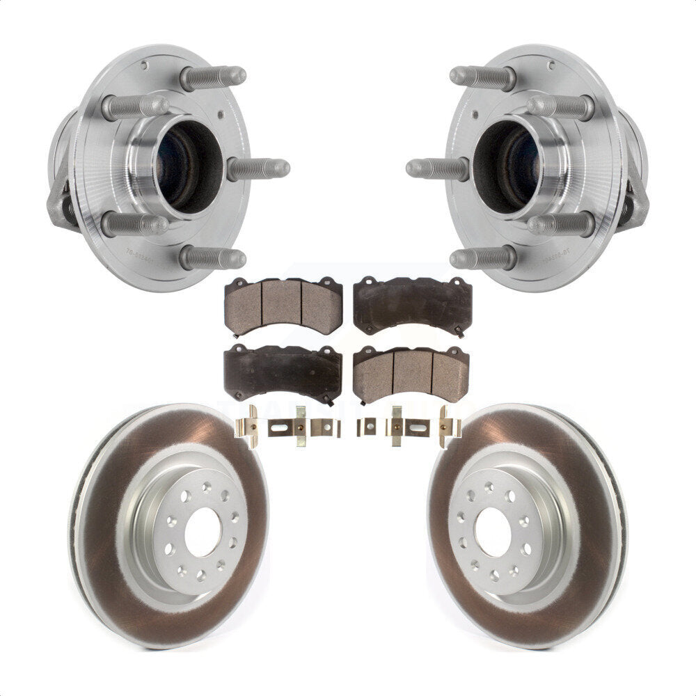 Front Hub Bearing Assembly Coated Disc Brake Rotors And Pads Kit For Cadillac CTS KBB-131797