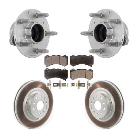 Front Hub Bearing Assembly Coated Disc Brake Rotors And Pads Kit For Cadillac CTS KBB-131797