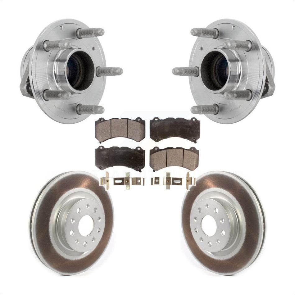 Front Hub Bearing Assembly Coated Disc Brake Rotors And Pads Kit For Cadillac CTS KBB-131797