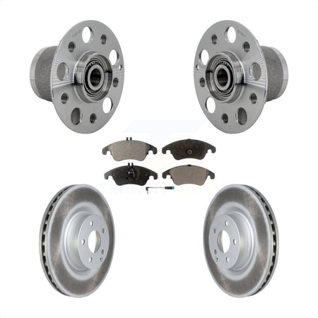 Front Hub Bearing Assembly Coated Disc Brake Rotor & Pads Kit For Mercedes-Benz C250 E550 KBB-131812
