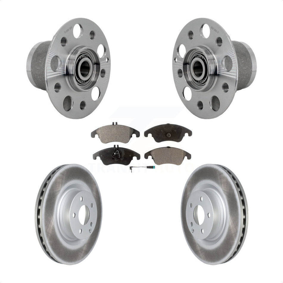 Front Hub Bearing Assembly Coated Disc Brake Rotor & Pads Kit For Mercedes-Benz C250 E550 KBB-131812