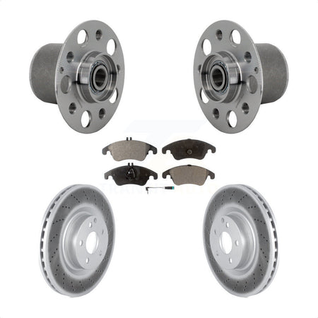 Front Hub Bearing Assembly Coated Disc Brake Rotor & Pads Kit For Mercedes-Benz E400 E550 KBB-131813
