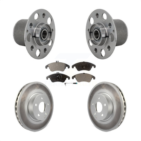 Front Hub Bearing Assembly Coated Brake Rotor & Pads Kit For Mercedes-Benz E350 E400 E250 KBB-131814