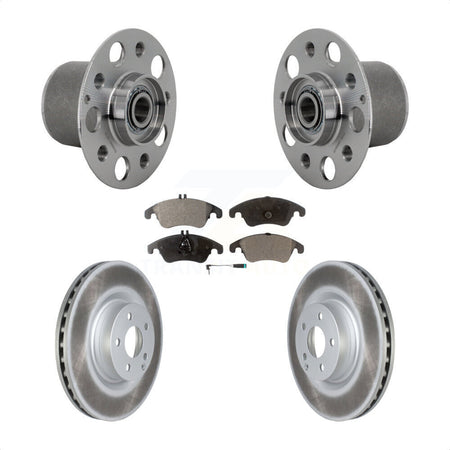 Front Hub Bearing Assembly Coated Disc Brake Rotor & Pads Kit For Mercedes-Benz E400 E550 KBB-131815