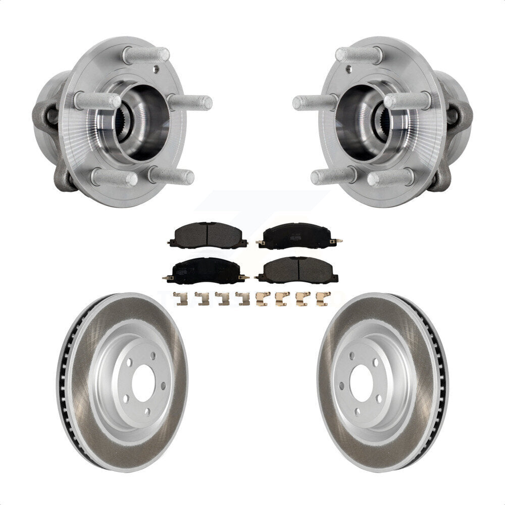 Front Hub Bearing Assembly Coat Brake Rotor Pad Kit For Ford Explorer Lincoln Aviator AWD KBB-131818