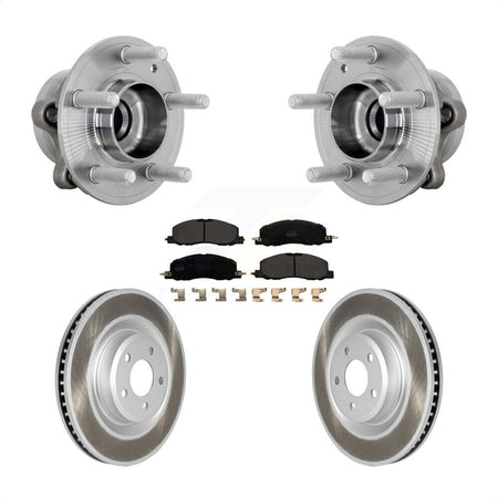 Front Hub Bearing Assembly Coat Brake Rotor Pad Kit For Ford Explorer Lincoln Aviator AWD KBB-131818