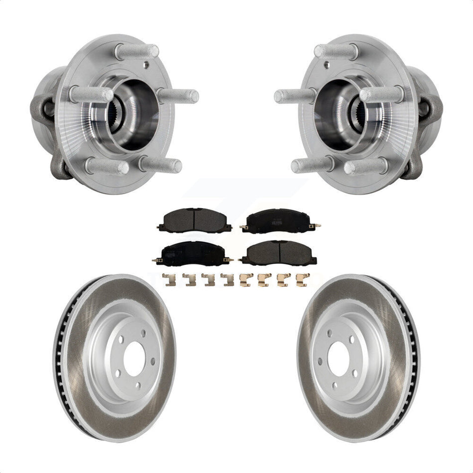 Front Hub Bearing Assembly Coat Brake Rotor Pad Kit For Ford Explorer Lincoln Aviator AWD KBB-131818
