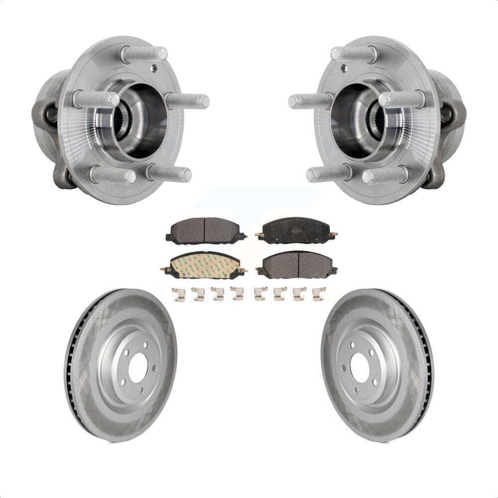 Front Hub Bearing Coated Brake Rotor And Pad Kit For Ford Explorer Lincoln Aviator Police KBB-131819