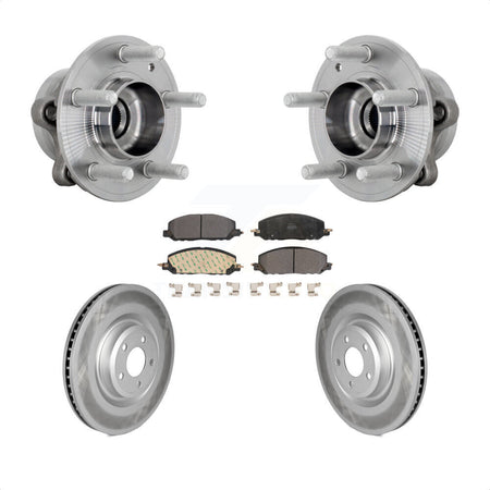 Front Hub Bearing Coated Brake Rotor And Pad Kit For Ford Explorer Lincoln Aviator Police KBB-131819