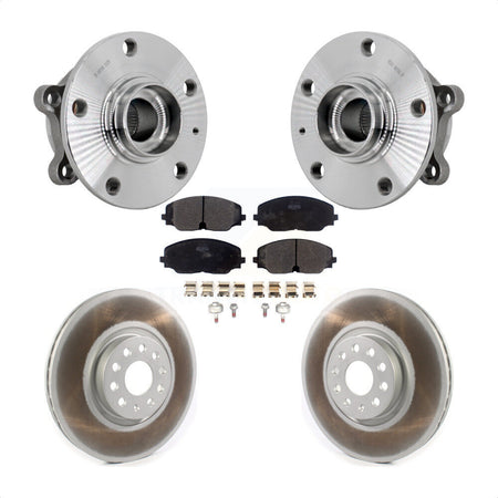 Front Hub Bearing Assembly Coated Brake Rotor & Pads Kit For Volkswagen Atlas Cross Sport KBB-131825
