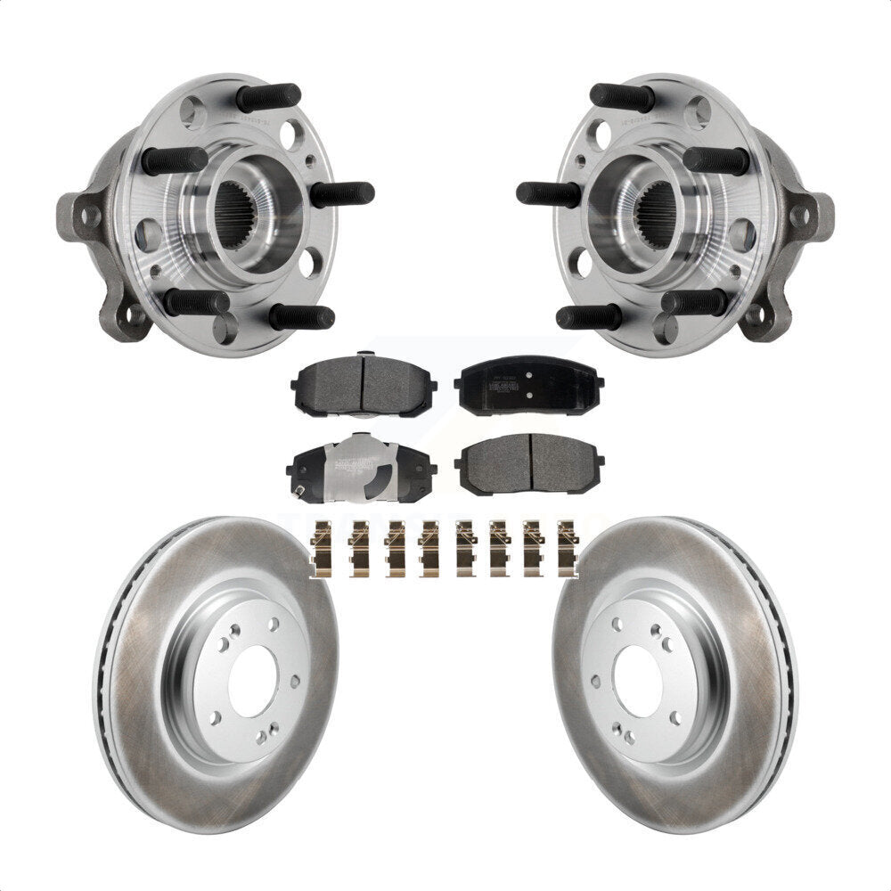 Front Hub Bearing Assembly Coated Disc Brake Rotor And Pads Kit For Hyundai Sonata Kia K5 KBB-131826