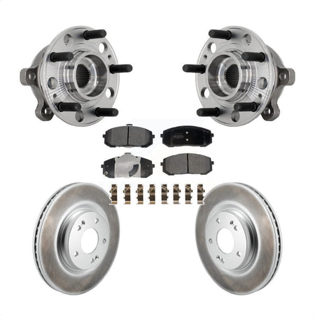 Front Hub Bearing Assembly Coated Disc Brake Rotor And Pads Kit For Hyundai Sonata Kia K5 KBB-131826