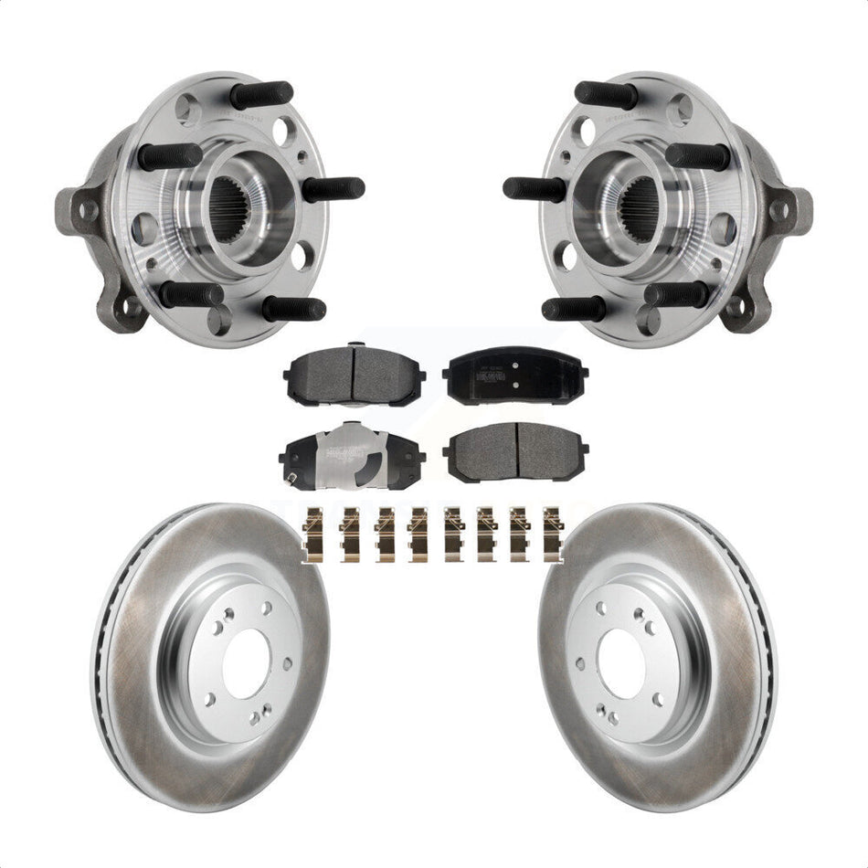 Front Hub Bearing Assembly Coated Disc Brake Rotor And Pads Kit For Hyundai Sonata Kia K5 KBB-131826