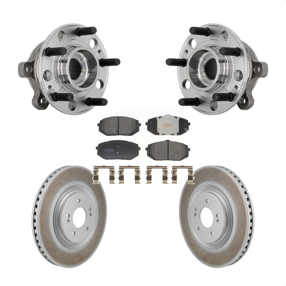 Front Hub Bearing Assembly Coated Disc Brake Rotor And Pads Kit For Hyundai Sonata Kia K5 KBB-131827