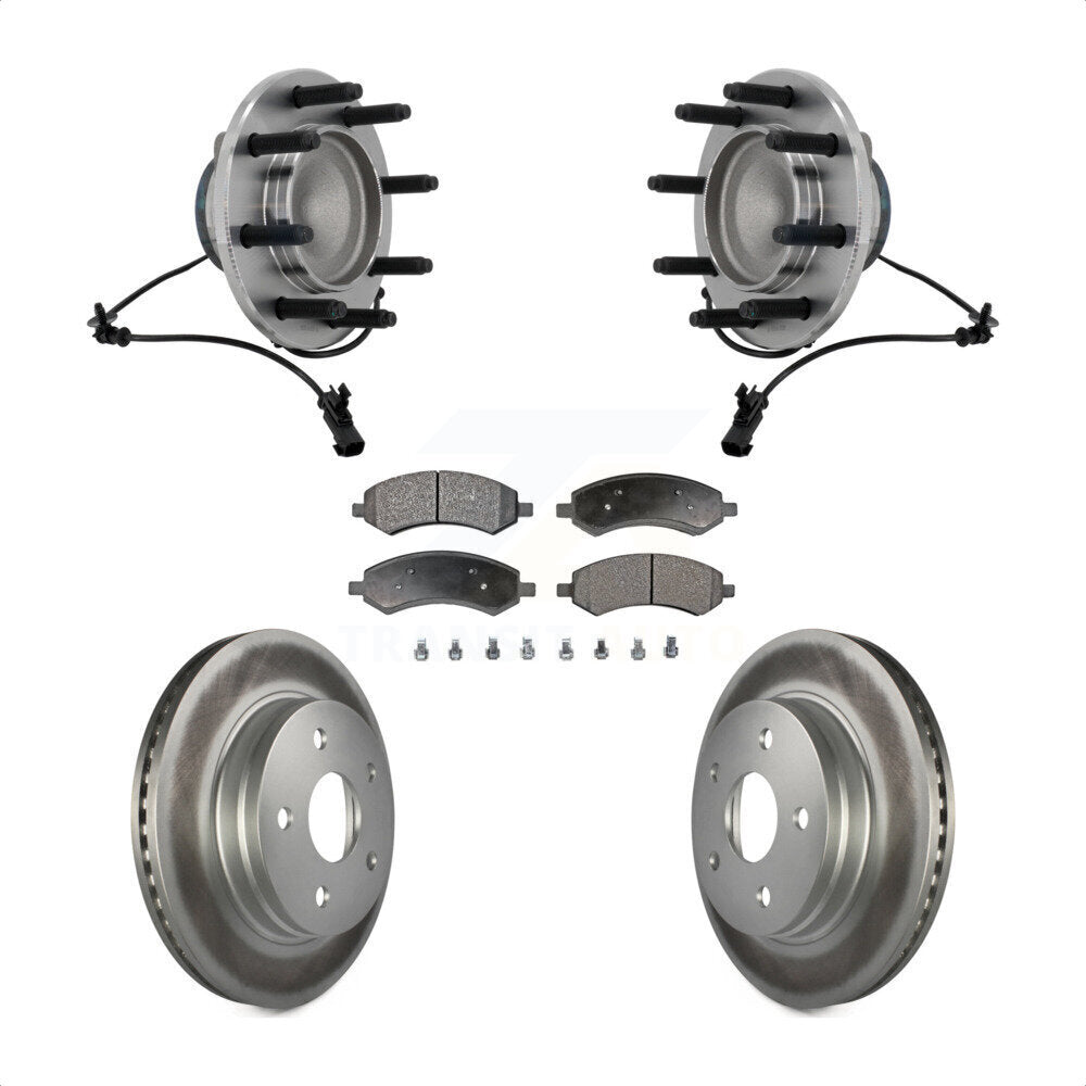 Front Hub Bearing Coat Brake Rotor Pad Kit For 2007-2008 Dodge Ram 1500 With 8 Lug Wheels KBB-131830