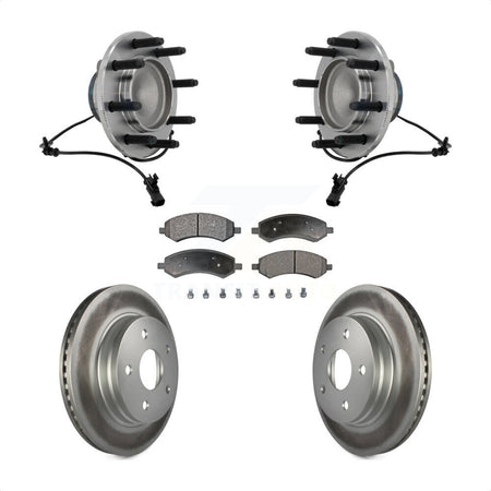 Front Hub Bearing Coat Brake Rotor Pad Kit For 2007-2008 Dodge Ram 1500 With 8 Lug Wheels KBB-131830