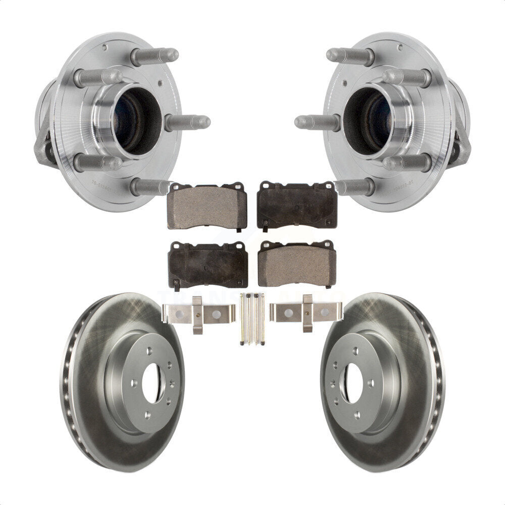 Front Hub Bearing Assembly Coated Disc Brake Rotors And Pads Kit For Cadillac ATS KBB-131833