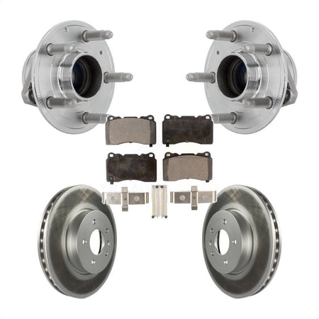 Front Hub Bearing Assembly Coated Disc Brake Rotors And Pads Kit For Cadillac ATS KBB-131833