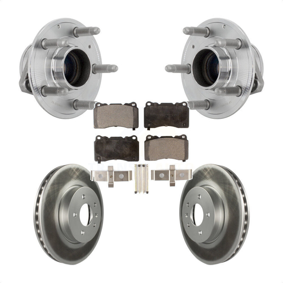 Front Hub Bearing Assembly Coated Disc Brake Rotors And Pads Kit For Cadillac ATS KBB-131833
