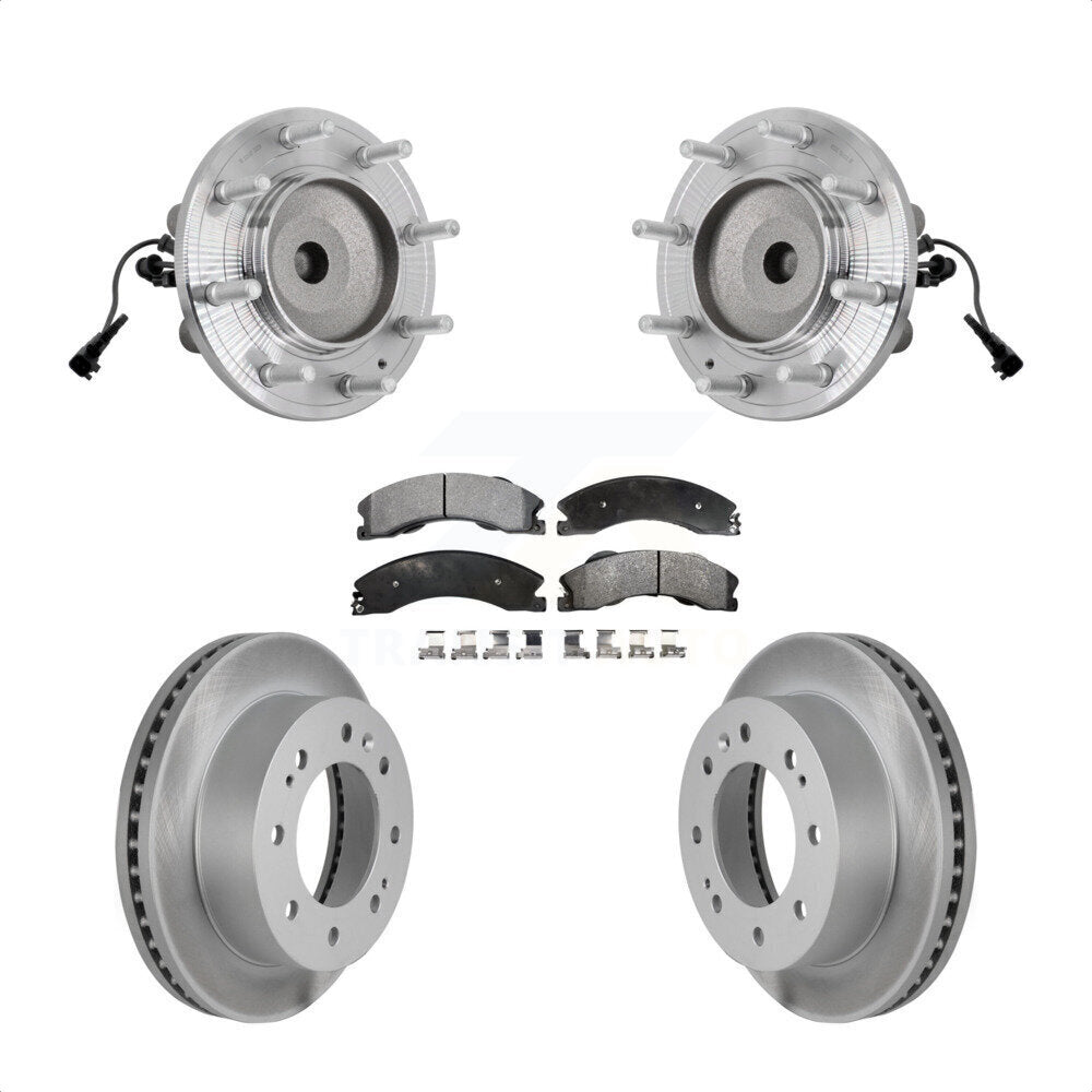 Front Hub Bearing Coat Brake Rotor Pad Kit For GMC Sierra 3500 HD Chevrolet Silverado RWD KBB-131838