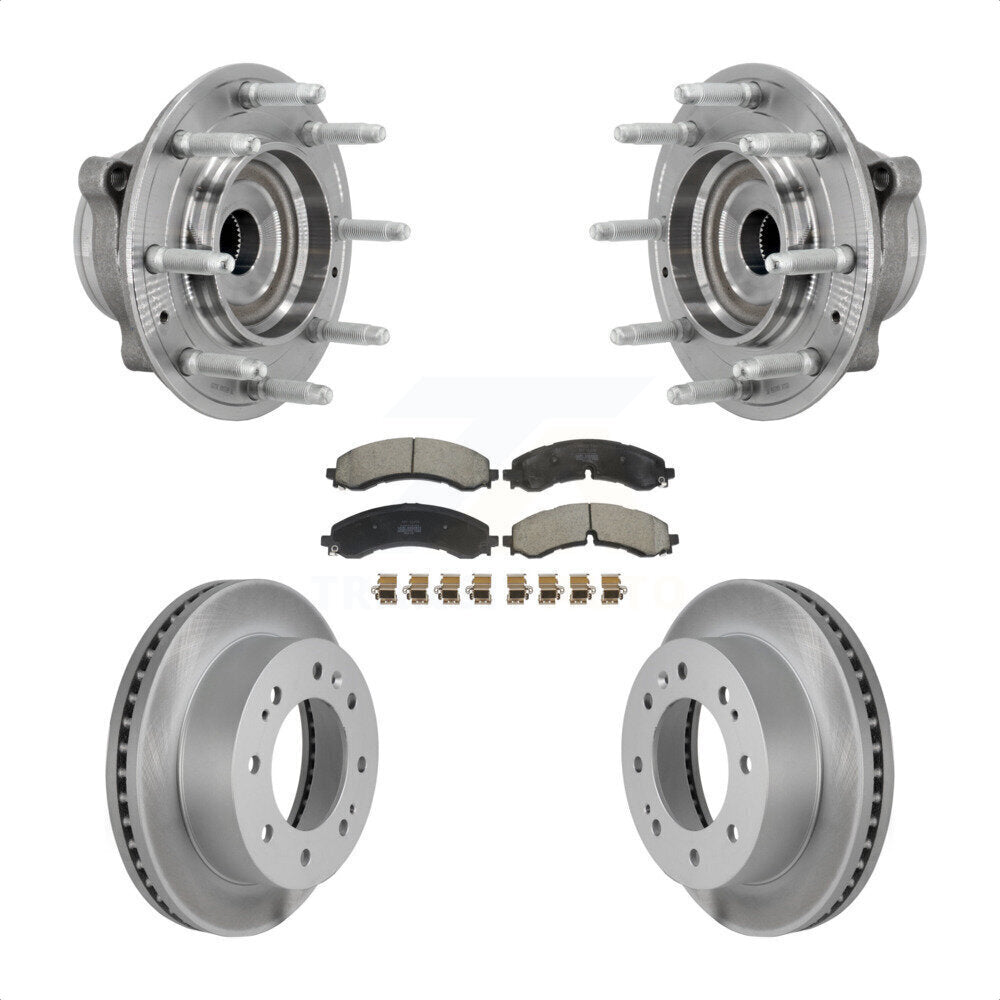 Front Hub Bearing Coat Brake Rotor Pad Kit For GMC Chevrolet Silverado 2500 HD Sierra 4WD KBB-131840