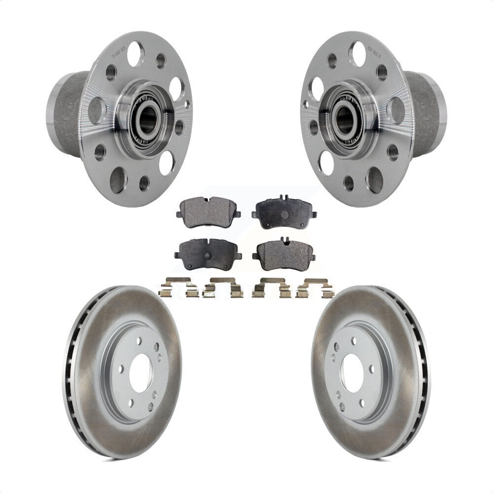 Front Hub Bearing Coated Brake Rotor Pad Kit For Mercedes-Benz C350 Without Sport Package KBB-131843