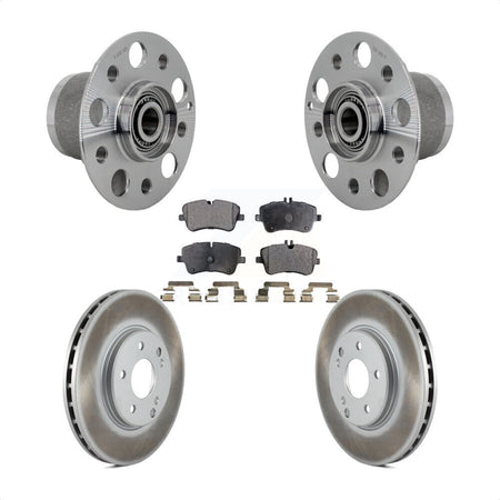 Front Hub Bearing Coated Brake Rotor Pad Kit For Mercedes-Benz C350 Without Sport Package KBB-131843