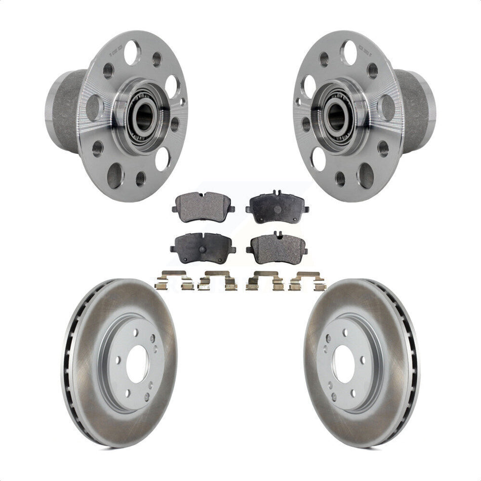 Front Hub Bearing Coated Brake Rotor Pad Kit For Mercedes-Benz C350 Without Sport Package KBB-131843