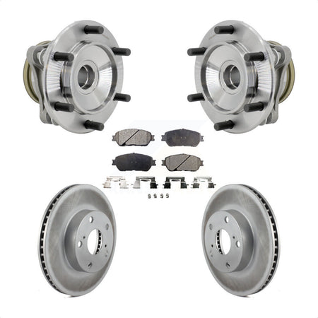 Front Hub Bearing Coat Brake Rotor Pads Kit For 2005-2015 Toyota Tacoma With 5 Lug Wheels KBB-131844