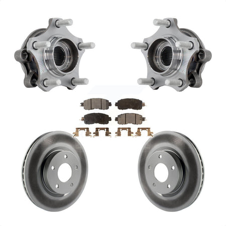 Front Hub Bearing Assembly Coated Disc Brake Rotor & Pads Kit For 2019-2023 Nissan Altima KBB-131849