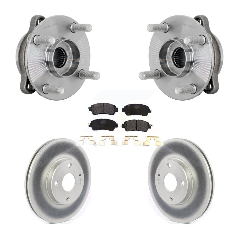 Front Hub Bearing Assembly Coated Disc Brake Rotor And Pads Kit For Toyota Yaris iA Scion KBB-131855