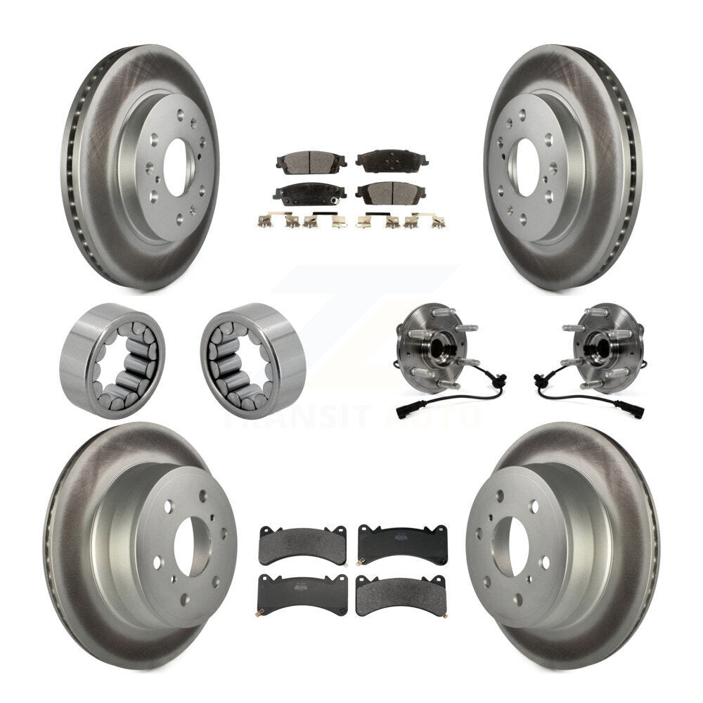 Front Rear Hub Bearing Coat Brake Rotor Pads Shoe Kit (10Pc) For GMC Sierra 1500 Yukon XL KBB-131860
