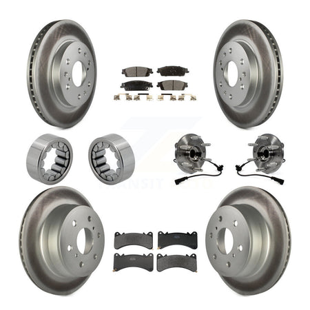 Front Rear Hub Bearing Coat Brake Rotor Pads Shoe Kit (10Pc) For GMC Sierra 1500 Yukon XL KBB-131860