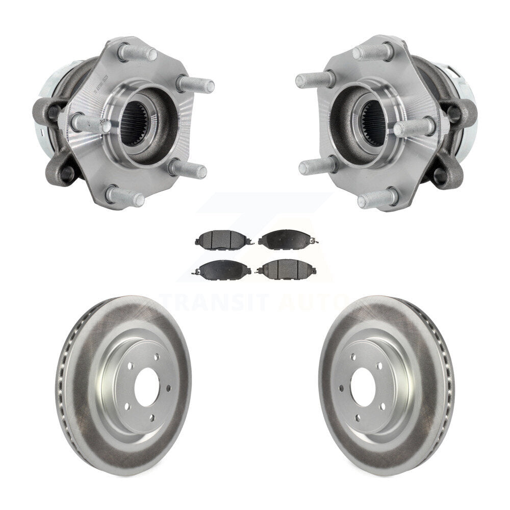 Front Hub Bearing Assembly Coated Disc Brake Rotors And Pads Kit For Nissan Murano KBB-131864
