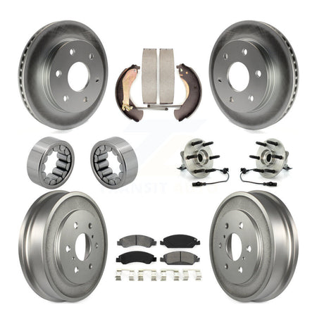 Front Rear Hub Bearing Coated Disc Brake Rotor & Pads Shoe Kit (10Pc) For GMC Sierra 1500 KBB-131866
