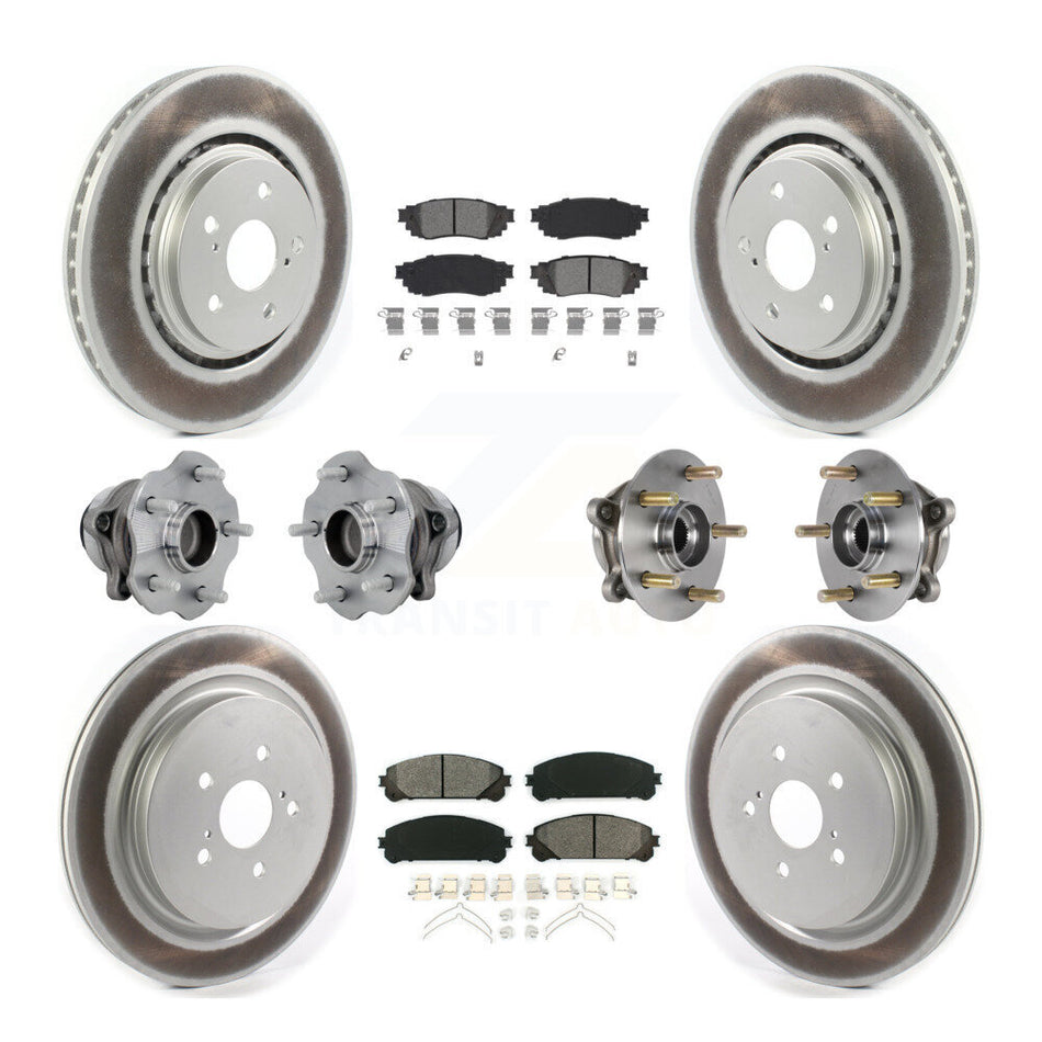 Front Rear Hub Bearing Coat Brake Rotor Pads Kit (10Pc) For Lexus RX350 RX350L RX450h FWD KBB-131868