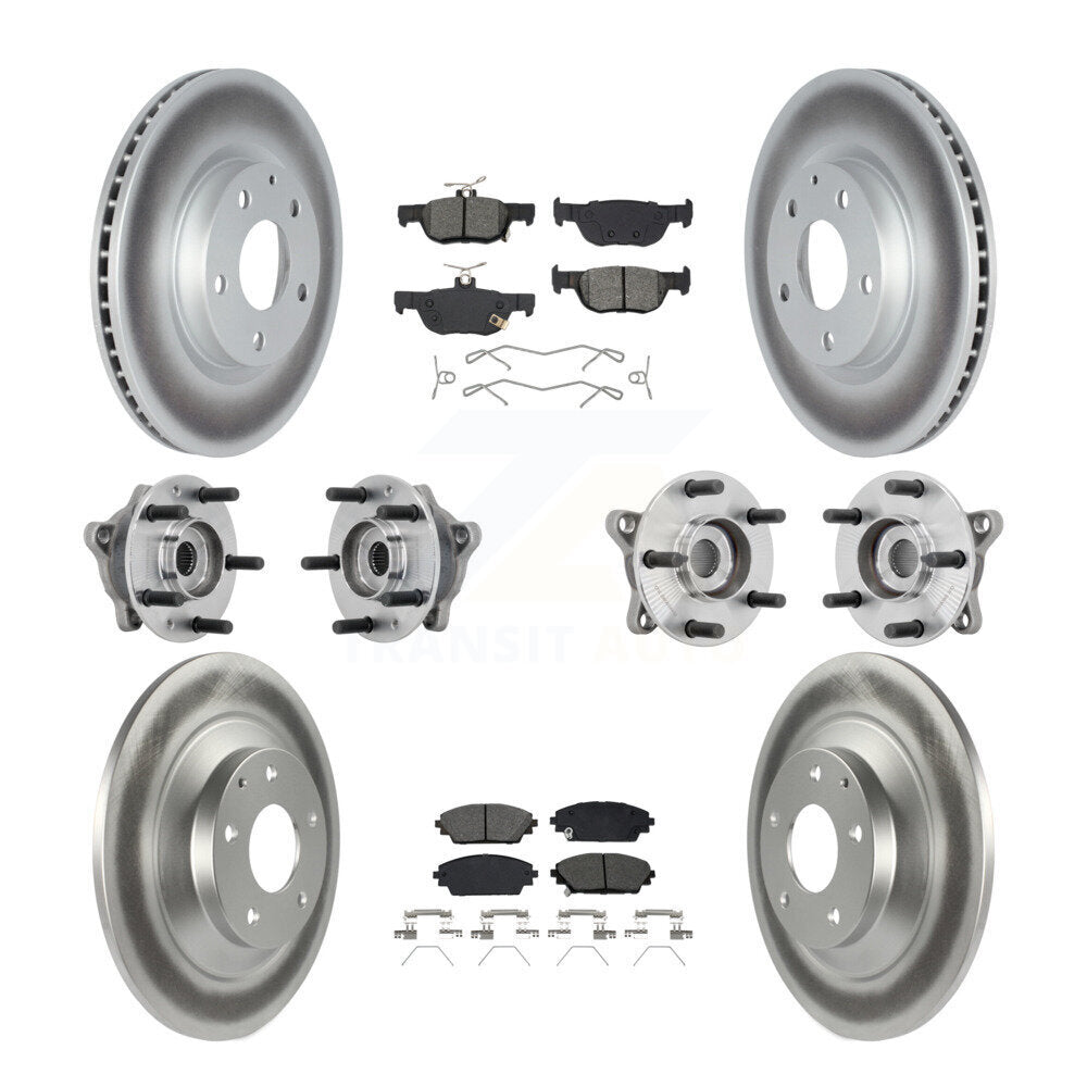 Front Rear Hub Bearing Coated Brake Rotor & Pads Kit (10Pc) For 2020-2022 Mazda CX-30 AWD KBB-131876