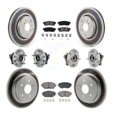 Front Rear Hub Bearings Coated Disc Brake Rotors And Pads Kit (10Pc) For Toyota C-HR KBB-131880