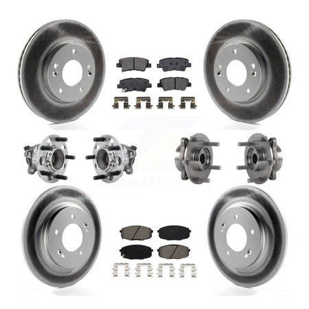 Front Rear Hub Bearing Coated Disc Brake Rotor And Pads Kit (10Pc) For Hyundai Elantra GT KBB-131881