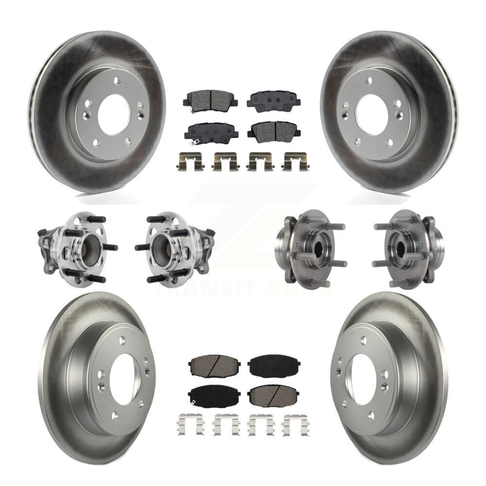 Front Rear Hub Bearing Coated Brake Rotor Pad Kit (10Pc) For Kia Forte Hyundai Elantra GT KBB-131882