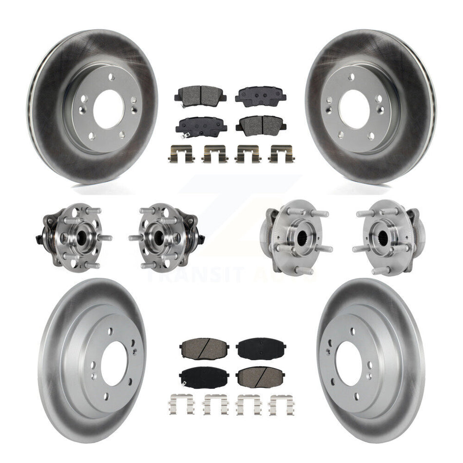 Front Rear Hub Bearing Coat Brake Rotor Pads Kit (10Pc) For 22 Hyundai Kona FWD with 1.6L KBB-131888