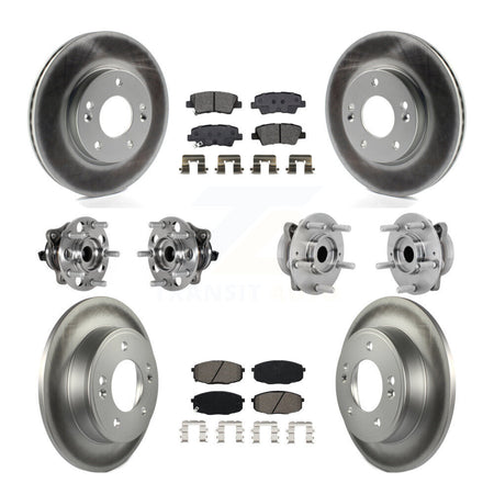 Front Rear Hub Bearing Coat Brake Rotor Pads Kit (10Pc) For 22 Hyundai Kona FWD with 2.0L KBB-131889