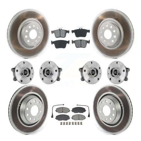 Front Rear Hub Bearing Coated Brake Rotor Pad Kit (10Pc) For Volkswagen Atlas Cross Sport KBB-131892