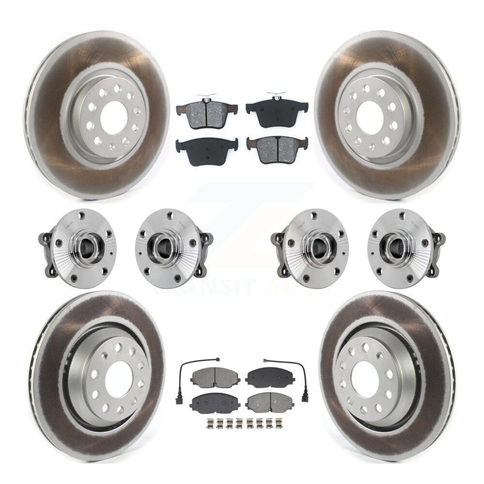 Front Rear Hub Bearing Coated Brake Rotor Pad Kit (10Pc) For Volkswagen Atlas Cross Sport KBB-131892